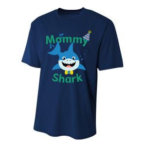 Mommy Shark Birthday Party Matching Family Performance Sprint T-Shirt