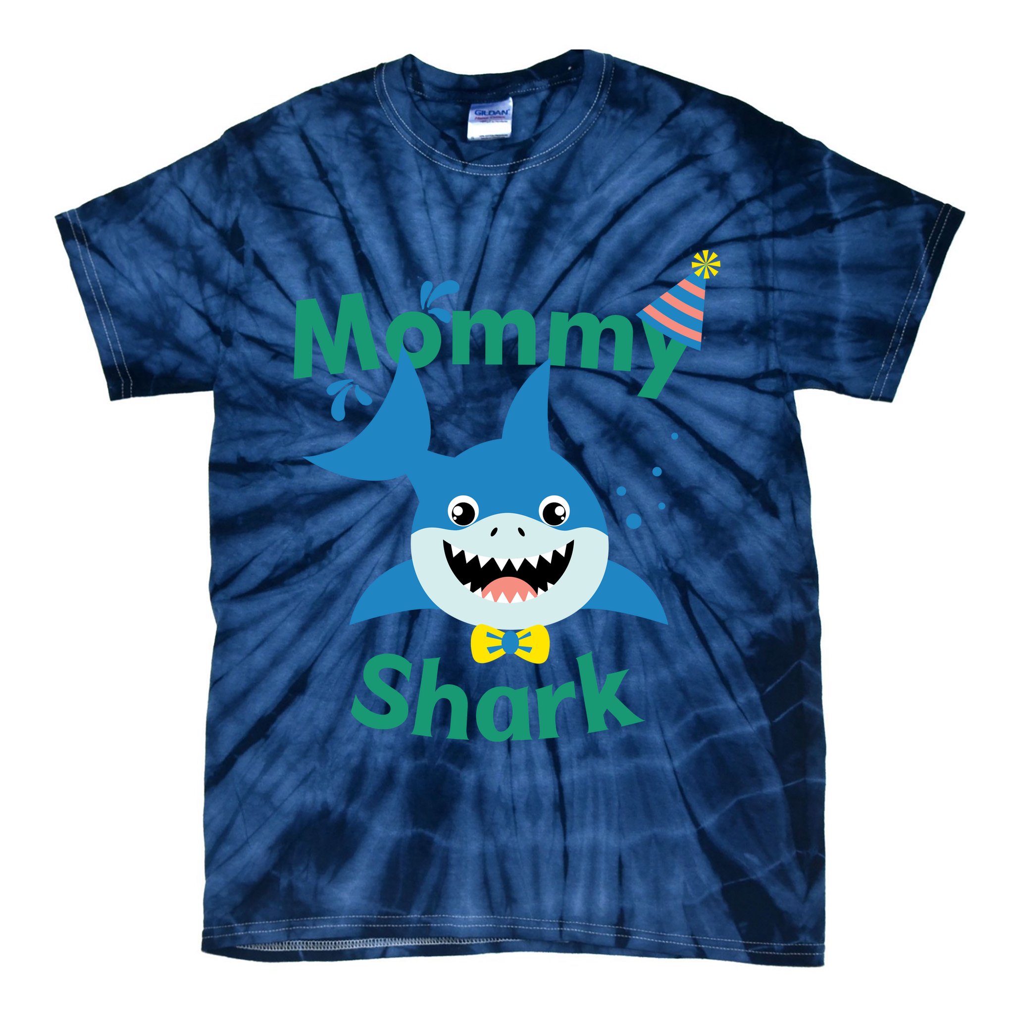 Mommy Shark Birthday Party Matching Family Tie-Dye T-Shirt