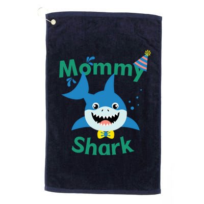 Mommy Shark Birthday Party Matching Family Platinum Collection Golf Towel