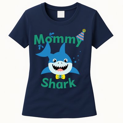 Mommy Shark Birthday Party Matching Family Womens T-Shirt