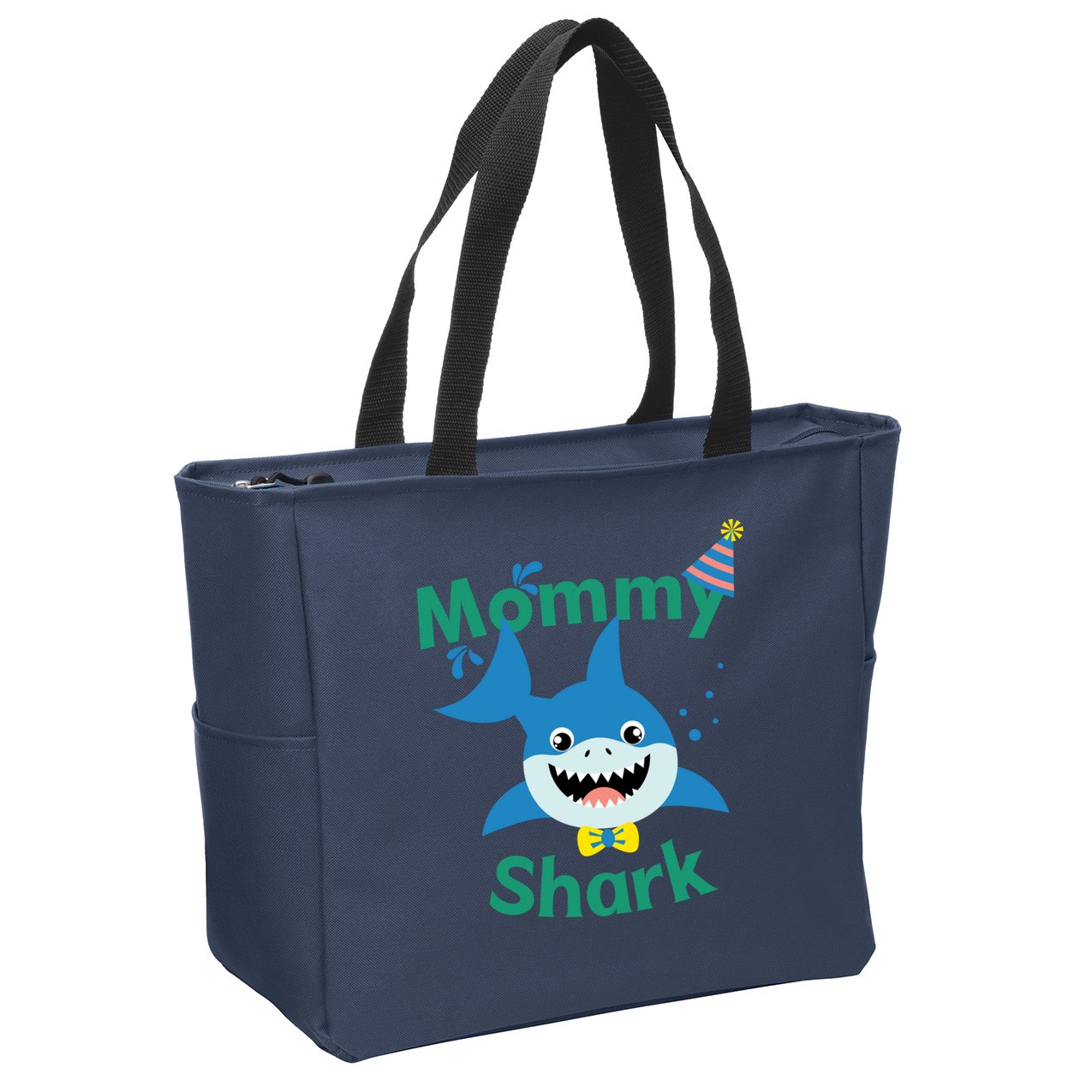 Mommy Shark Birthday Party Matching Family Zip Tote Bag