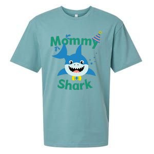 Mommy Shark Birthday Party Matching Family Sueded Cloud Jersey T-Shirt