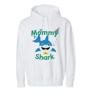 Mommy Shark Birthday Party Matching Family Garment-Dyed Fleece Hoodie