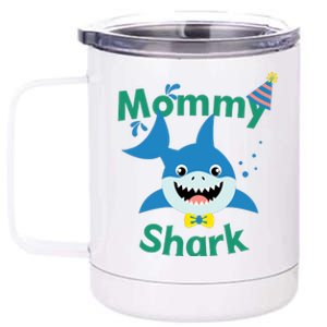 Mommy Shark Birthday Party Matching Family 12 oz Stainless Steel Tumbler Cup