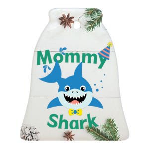 Mommy Shark Birthday Party Matching Family Ceramic Bell Ornament