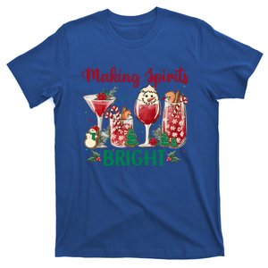 Making Spirits Bright Christmas Cocktails Wine Christmas Funny Gift T-Shirt