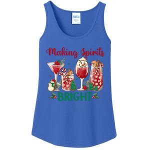 Making Spirits Bright Christmas Cocktails Wine Christmas Funny Gift Ladies Essential Tank