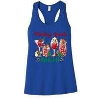 Making Spirits Bright Christmas Cocktails Wine Christmas Funny Gift Women's Racerback Tank