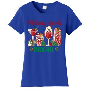 Making Spirits Bright Christmas Cocktails Wine Christmas Funny Gift Women's T-Shirt