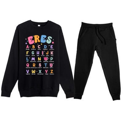 Maestra Spanish Bilingual Teacher Multilingual Affirmation Premium Crewneck Sweatsuit Set