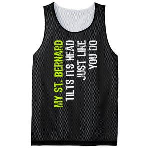 My St. Bernard Tilts Its Head Just Like You Do Dog Lover Premium Mesh Reversible Basketball Jersey Tank