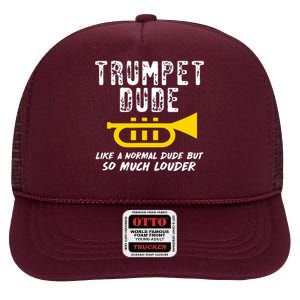 Marching School Band Funny Trumpet High Crown Mesh Back Trucker Hat