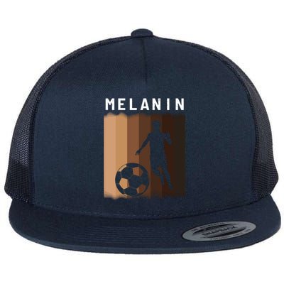 Melanin Shades Black Pride Soccer Lover Player Cute Gift Flat Bill Trucker Hat