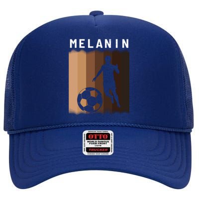 Melanin Shades Black Pride Soccer Lover Player Cute Gift High Crown Mesh Back Trucker Hat