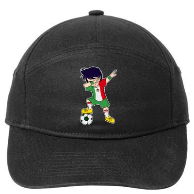 Mexican Dabbing Soccer Boy Mexico 7-Panel Snapback Hat