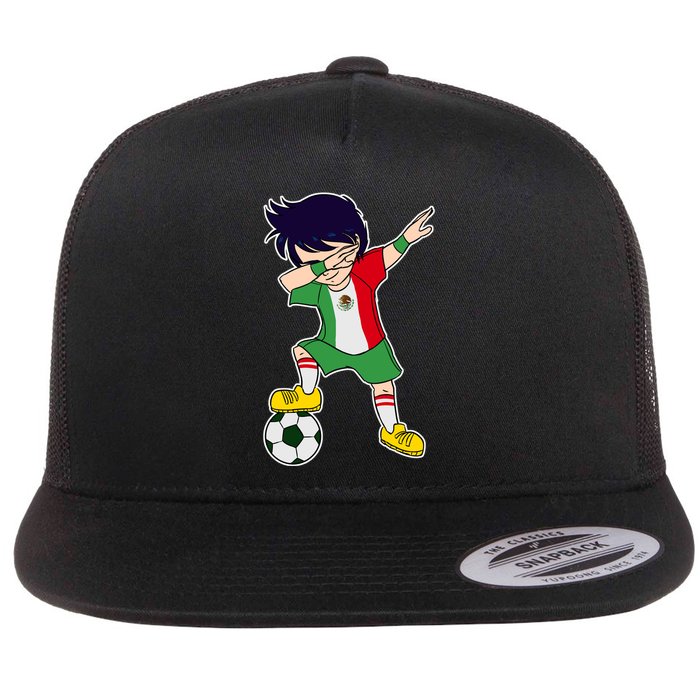 Mexican Dabbing Soccer Boy Mexico Flatbill Hat
