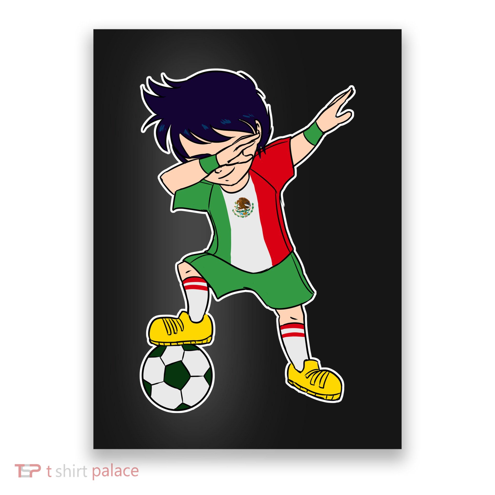 Mexican Dabbing Soccer Boy Mexico Poster