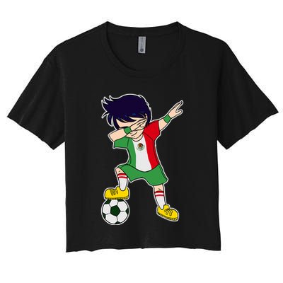 Mexican Dabbing Soccer Boy Mexico Women's Crop Top Tee