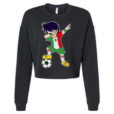 Mexican Dabbing Soccer Boy Mexico Cropped Pullover Crew
