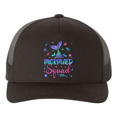 Mermaid Squad Birthday Mermaid Tail Family Matching Beach Yupoong Adult 5-Panel Trucker Hat