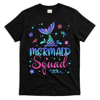 Mermaid Squad Birthday Mermaid Tail Family Matching Beach T-Shirt