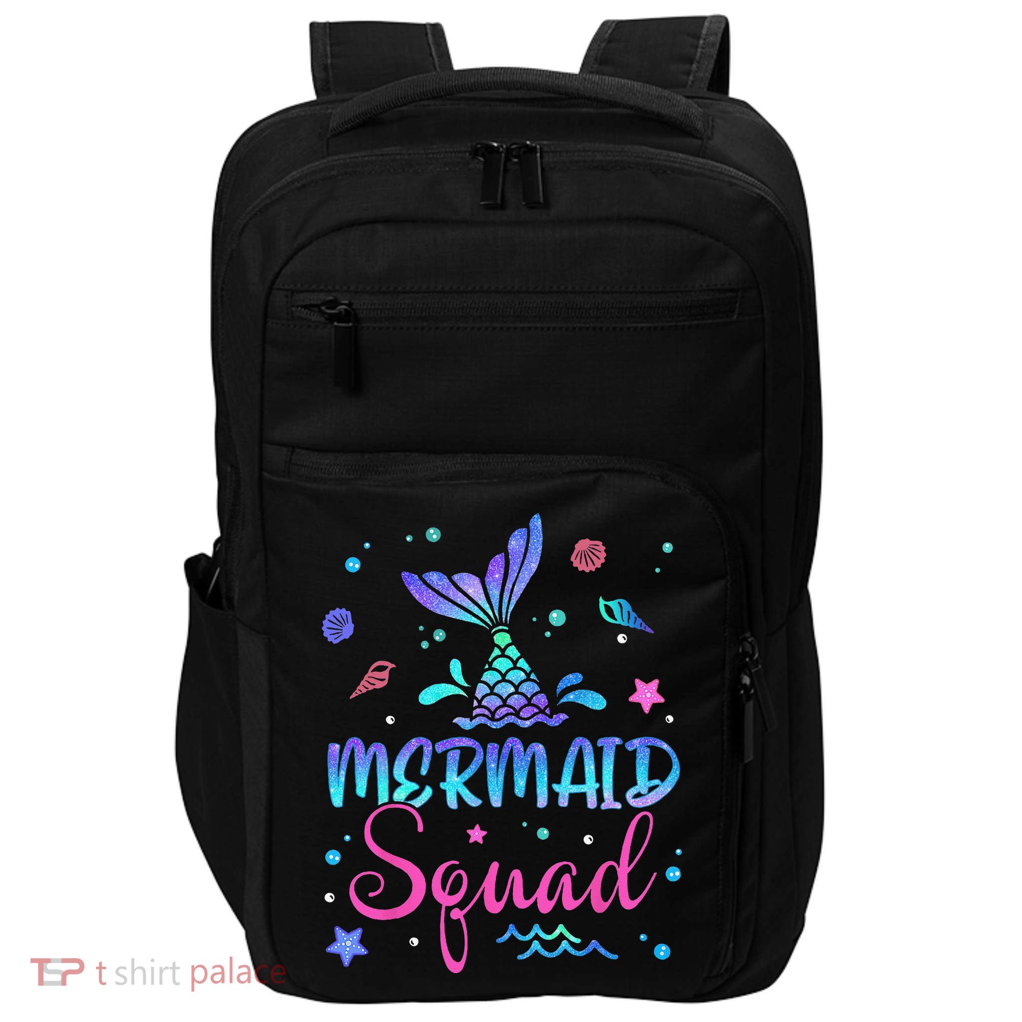 Mermaid Squad Birthday Mermaid Tail Family Matching Beach Impact Tech Backpack