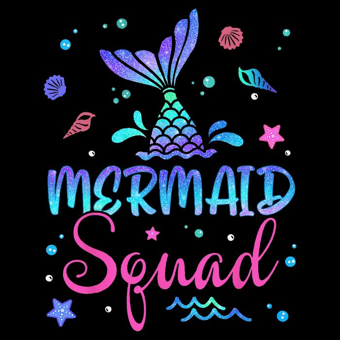 Mermaid Squad Birthday Mermaid Tail Family Matching Beach 7-Panel Snapback Hat