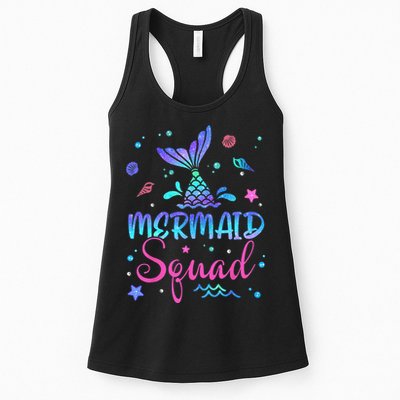 Mermaid Squad Birthday Mermaid Tail Family Matching Beach Womens Tank Top