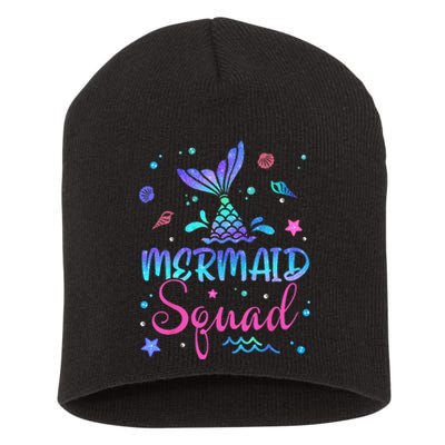 Mermaid Squad Birthday Mermaid Tail Family Matching Beach Short Acrylic Beanie