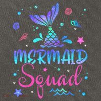 Mermaid Squad Birthday Mermaid Tail Family Matching Beach Cotton Canvas Backpack