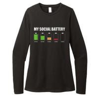 My Social Battery Low Energy Anti Social Gift Womens CVC Long Sleeve Shirt