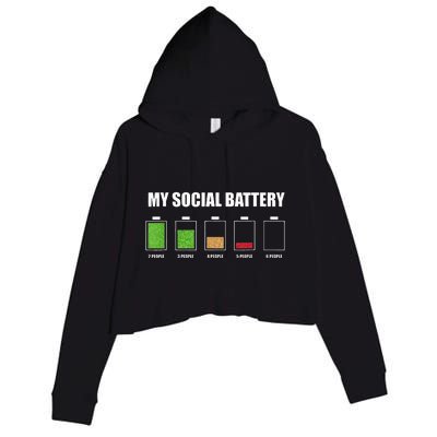 My Social Battery Low Energy Anti Social Gift Crop Fleece Hoodie