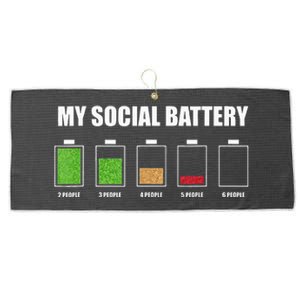 My Social Battery Low Energy Anti Social Gift Large Microfiber Waffle Golf Towel