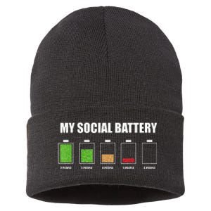 My Social Battery Low Energy Anti Social Gift Sustainable Knit Beanie