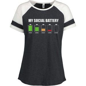 My Social Battery Low Energy Anti Social Gift Enza Ladies Jersey Colorblock Tee