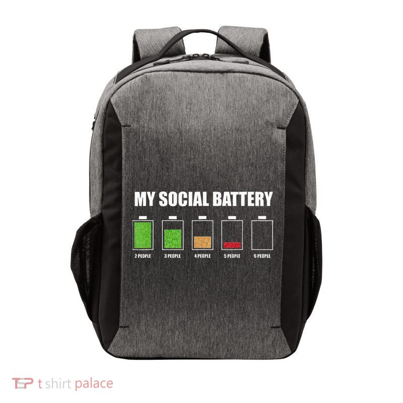 My Social Battery Low Energy Anti Social Gift Vector Backpack