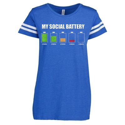 My Social Battery Low Energy Anti Social Gift Enza Ladies Jersey Football T-Shirt