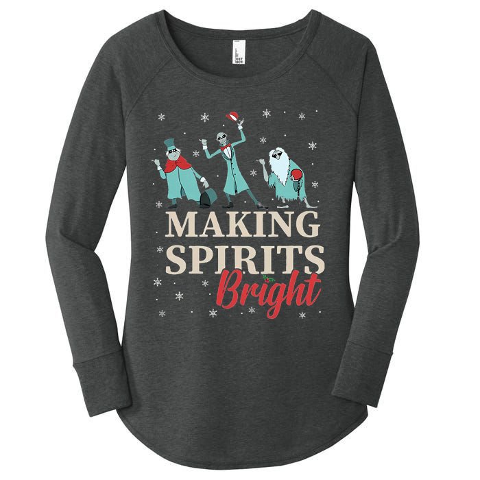 Making Spirits Bright Christmas Haunted Ghosts Women's Perfect Tri Tunic Long Sleeve Shirt