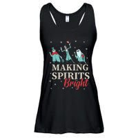 Making Spirits Bright Christmas Haunted Ghosts Ladies Essential Flowy Tank