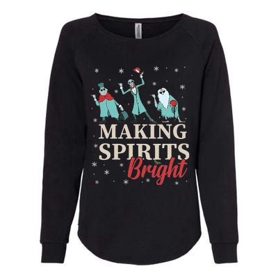 Making Spirits Bright Christmas Haunted Ghosts Womens California Wash Sweatshirt