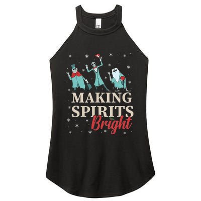 Making Spirits Bright Christmas Haunted Ghosts Women's Perfect Tri Rocker Tank