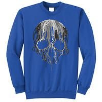 Melting Skull Black White Art Graphic Halloween Sweatshirt