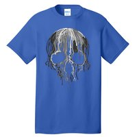 Melting Skull Black White Art Graphic Halloween Tall T-Shirt