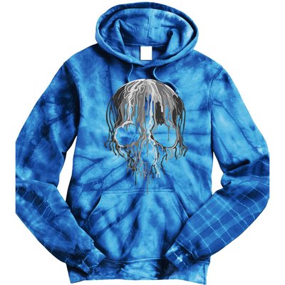 Melting Skull Black White Art Graphic Halloween Tie Dye Hoodie