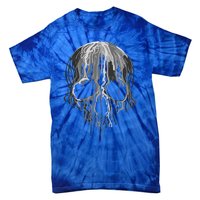 Melting Skull Black White Art Graphic Halloween Tie-Dye T-Shirt