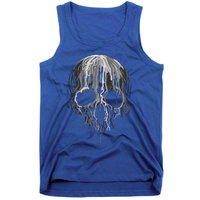 Melting Skull Black White Art Graphic Halloween Tank Top