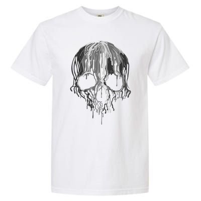 Melting Skull Black White Art Graphic Halloween Garment-Dyed Heavyweight T-Shirt