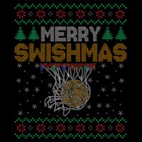 Merry Swishmas Basketball Ugly Christmas Xmas 7-Panel Snapback Hat