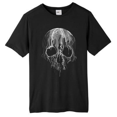 Melting Skull Black White Art Graphic Halloween Shirt Tall Fusion ChromaSoft Performance T-Shirt