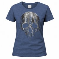 Melting Skull Black White Art Graphic Halloween Shirt Women's T-Shirt